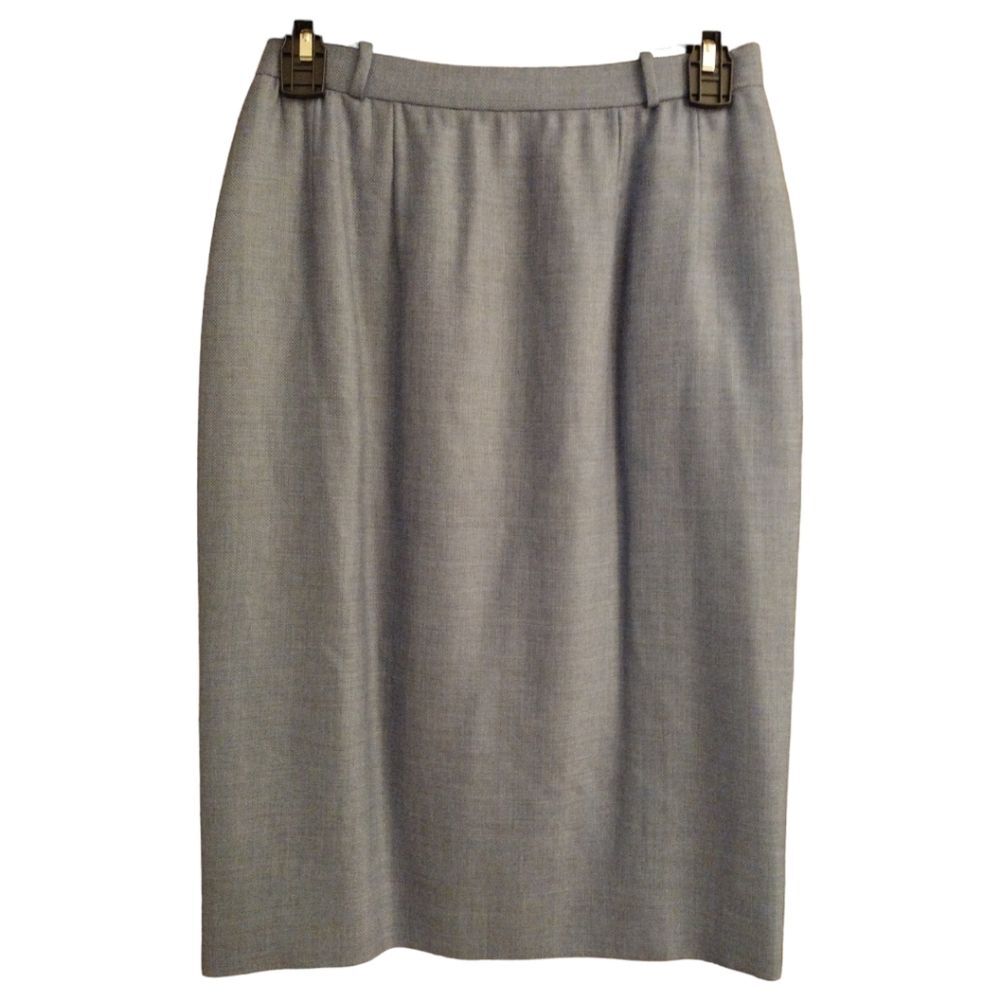 Andre Laug Roma Cashmere Skirt, Light Blue, W 26"/Sz 2, 70s/80s, Made in Italy